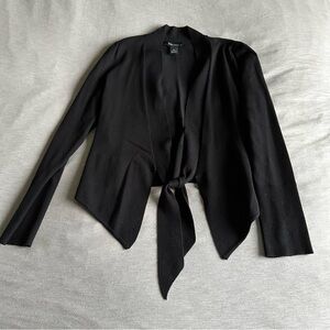 White House Black Market Long Sleeve Open Front Asymmetrical Tie Cardigan